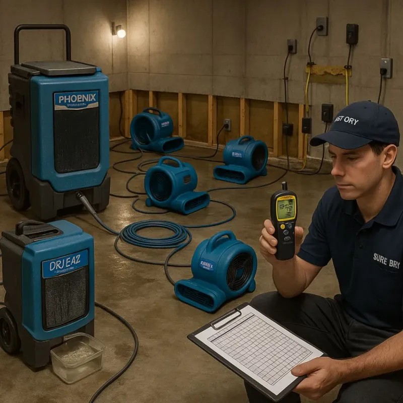 Structural Drying and Dehumidification process in Belton, SC